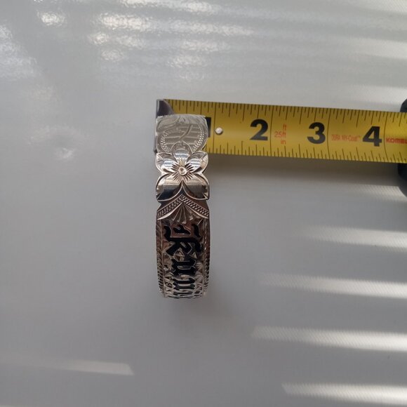 Sterling Silver Kuuipo Bangle Hawaiian Bracelet - Picture 2 of 8